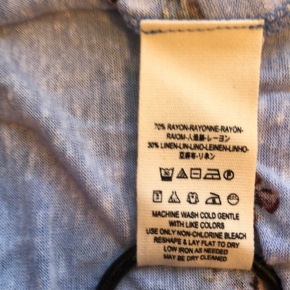 We The Free Floral Blouse Blue Sky Combo Size Small - Picture 5 of 6